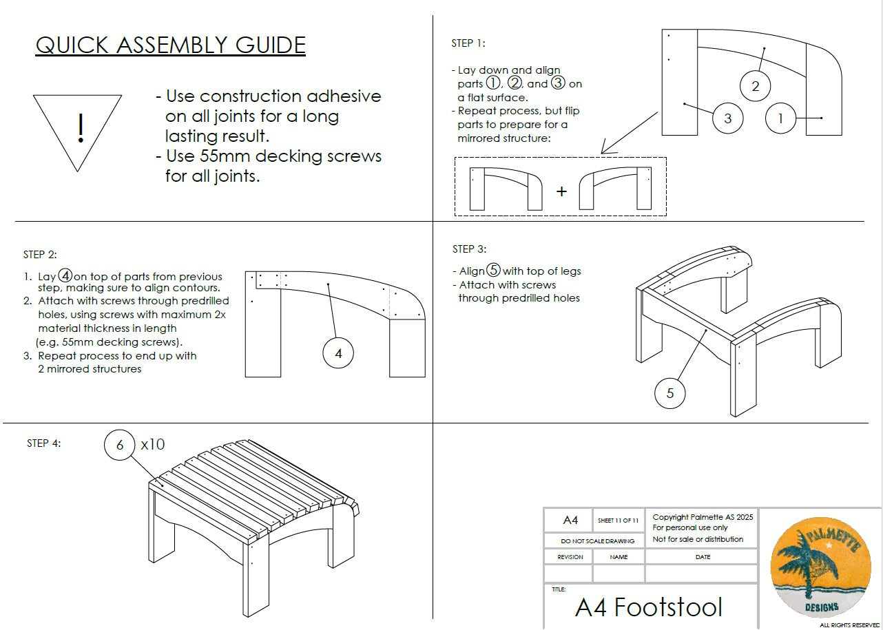 DIY Fotskammel Adirondack